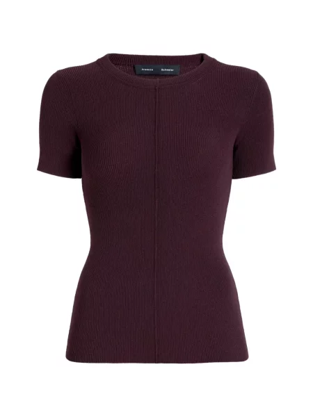 Tricou Proenza Schouler tricotate cu nervuri violet