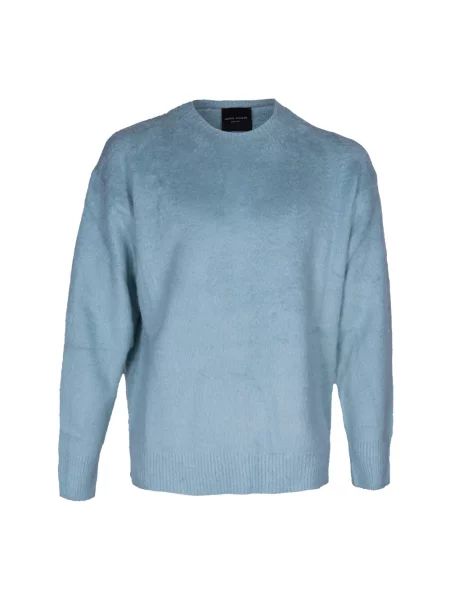 Dzianinowy sweter Roberto Collina niebieski