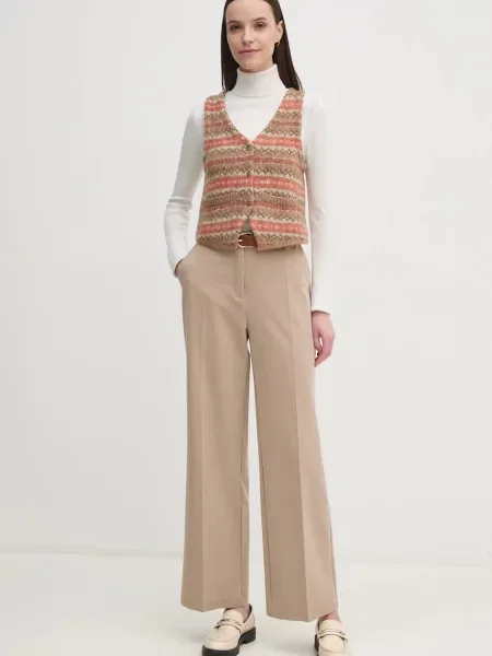 Шерстяной жилет Hoss Intropia коричневый