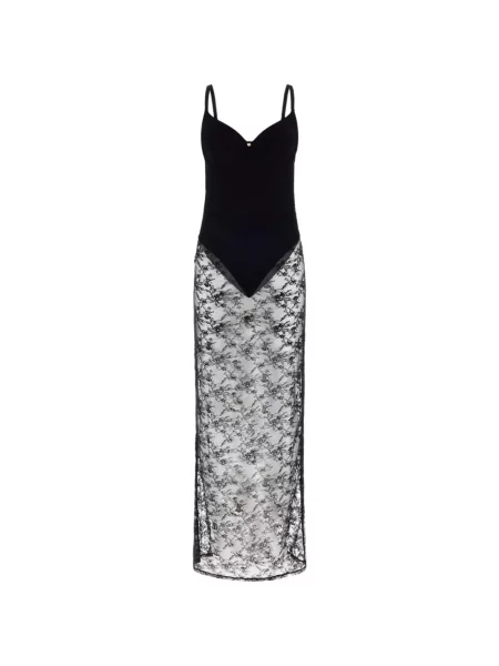 Body Guess cu model floral din dantelă negru