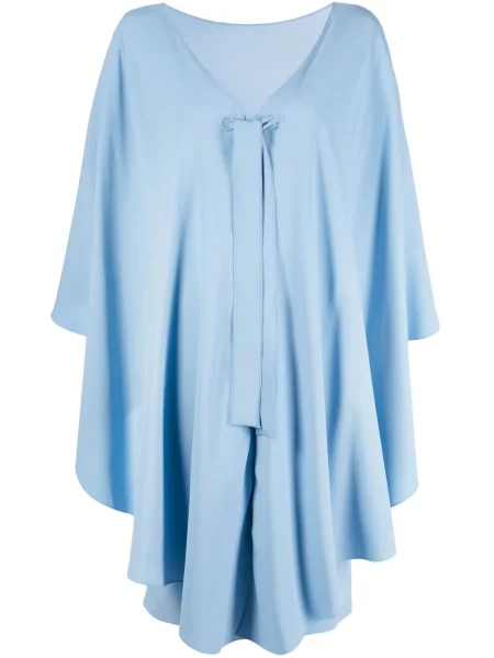 Rochie Alberta Ferretti cu funde drapată de costum albastru