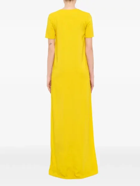 Scurt rochie maxi Lanvin cu decolteu în V galben