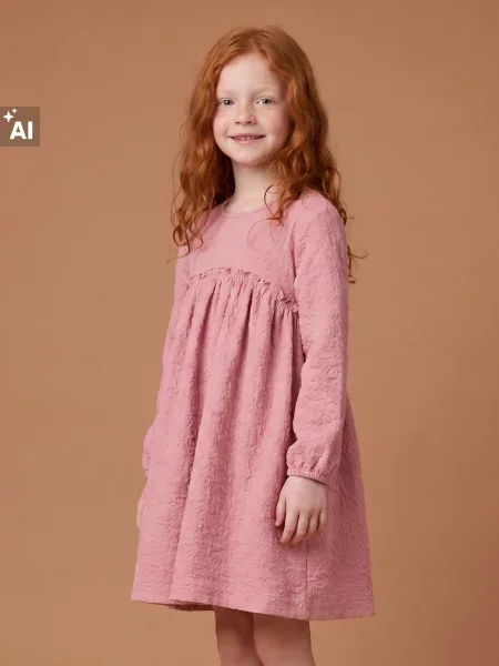 Sinsay Pletené babydoll šaty růžová