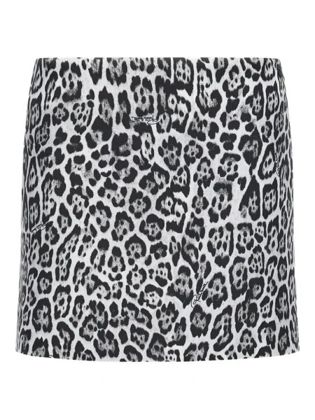 Fusta mini Roberto Cavalli cu imagine cu model leopard negru