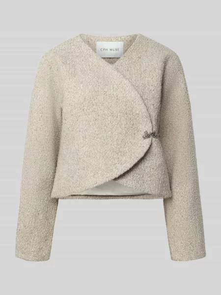 Żakiet w imitacji bouclé z dodatkiem wełny Cph Muse biała