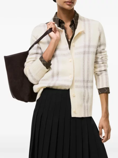 Cardigan Burberry din cașmir în carouri