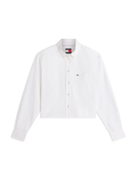 Tommy Jeans Bluză bleumarin / roșu cireș alb