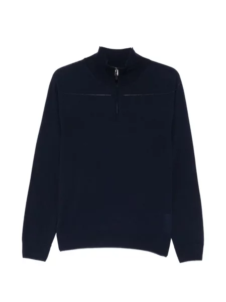 Pulover Canali tricotate albastru