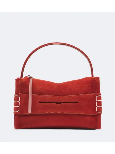 Top Jw Anderson din piele de căprioară portocaliu
