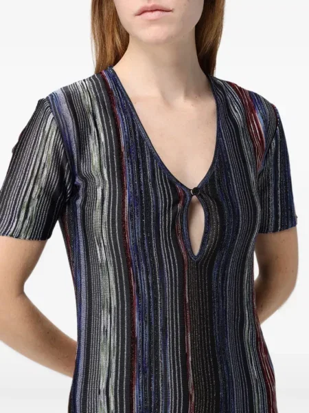 Къс мини рокля Missoni на райета черно