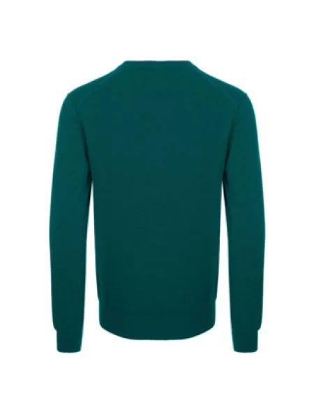 Sweter Dolce And Gabbana z dekoltem w serek klasyczny zielony