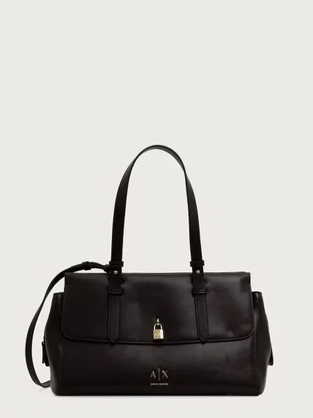 Armani Exchange geantă shopper pentru femei cu imitație de piele maro