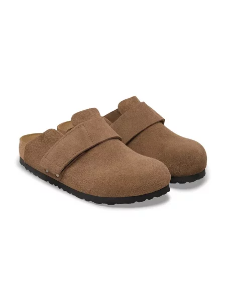 Birkenstock klapki zamszowe Loma brązowe