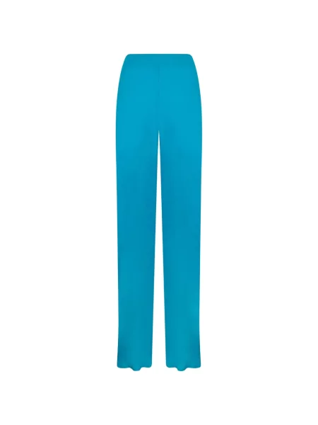 Pantaloni Alberta Ferretti de mătase albastru
