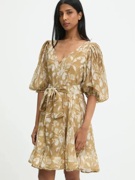 Answear.LAB rochie din matase mini evazati bej