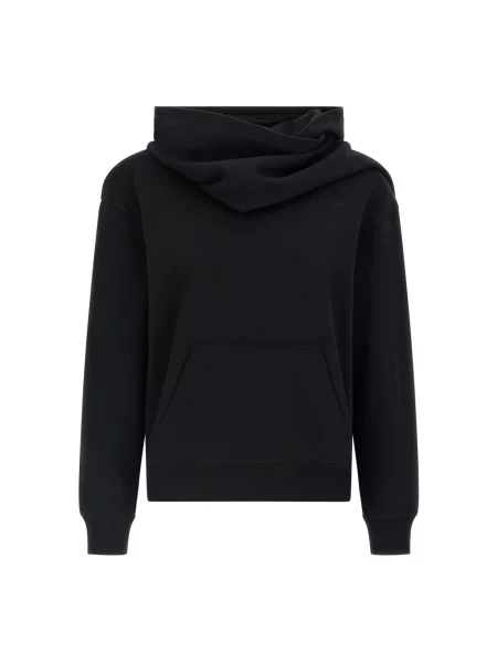 Haftowana bluza z kapturem Courreges czarna