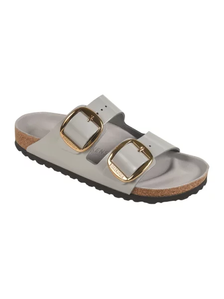 Klapki Birkenstock skórzane szare