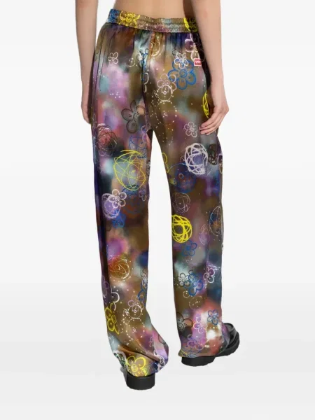 Pantaloni Kenzo cu model floral cu imagine violet