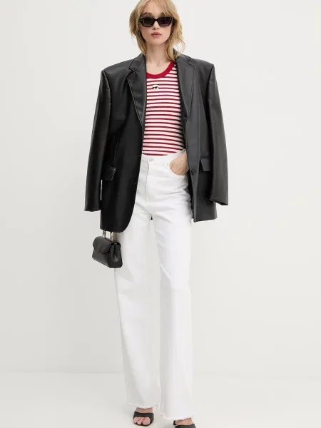Karl Lagerfeld Bombažen top rdeča