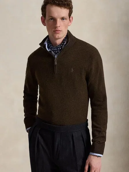 Polo Ralph Lauren pulover pentru bărbați din lână maro