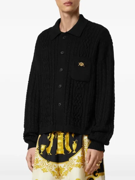 Cardigan Versace de lână negru