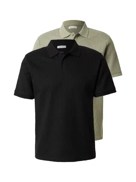 JACK & JONES Majica JJEAUSTIN oliva črna