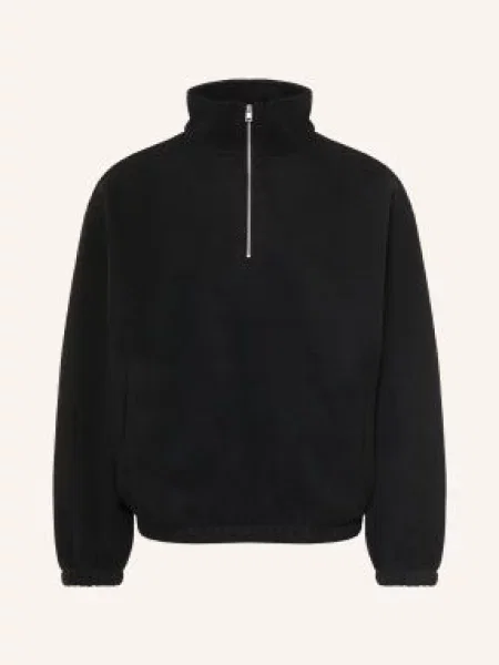 Sandro Sweter Typu Troyer Oversize Z Polaru schwarz czarny