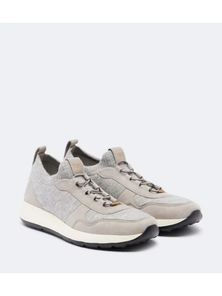 Sneakerși Tod's din piele de căprioară gri