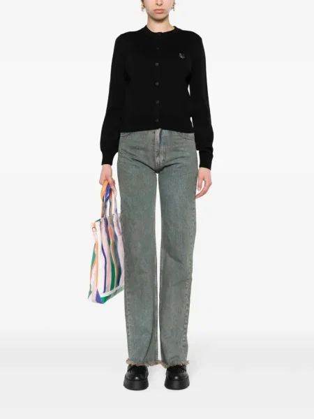 Cardigan Maison Kitsune de lână negru