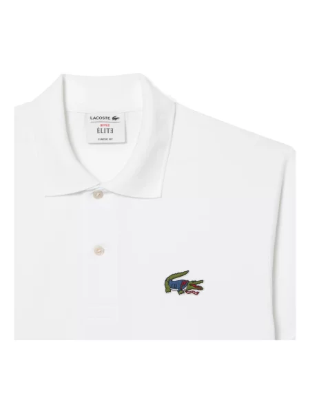 Koszulka polo o kroju slim fit z czystej bawełny Lacoste biała