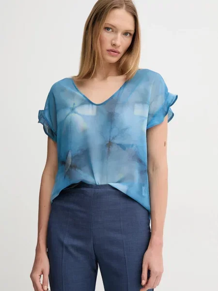 Sandro Ferrone bluză femei cu imprimeu albastru