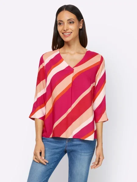 Heine Bluză portocaliu caisă / roz închis alb