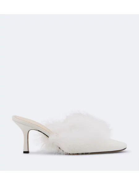 Papuci tip mules Mach & Mach alb