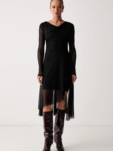 AllSaints rochie bodycon din cu LORIA negru