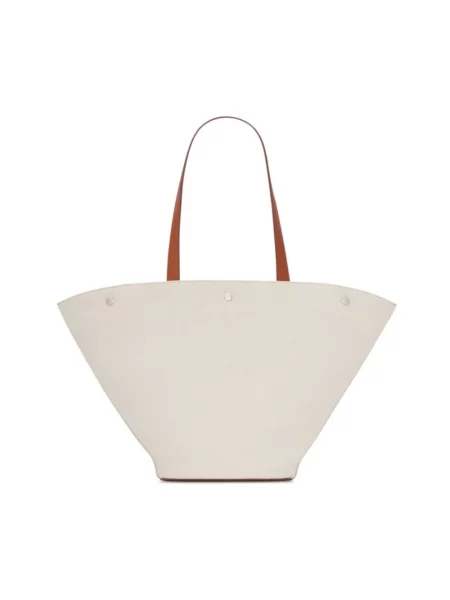 Shopperka Saint Laurent skórzana z logo biała