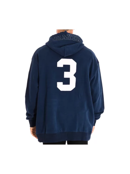 Bluza z kapturem La Martina z kapturem z logo niebieska