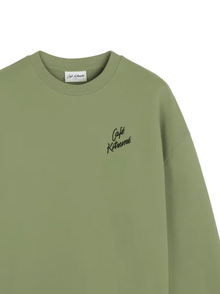 Hanorac Café Kitsuné cu broderie verde