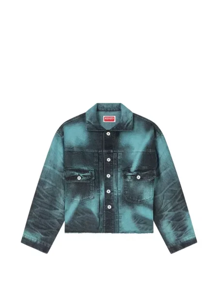 Geacă de blugi Kenzo cu model floral cu imagine albastru
