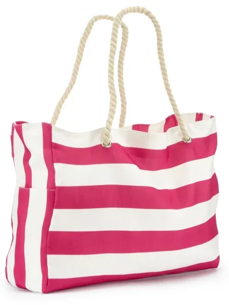 VIVANCE Nakupovalna torba temno roza bela