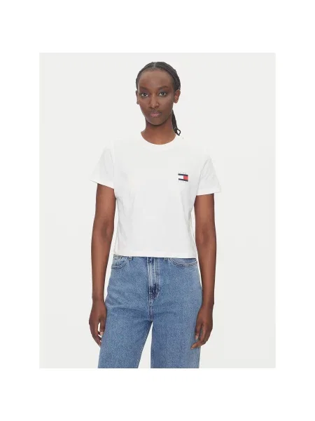 Tommy Jeans T-Shirt Regular Fit λευκό