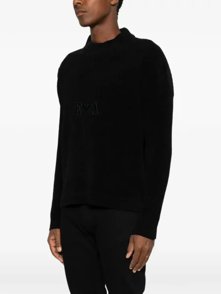 Пуловер Emporio Armani бродиран черно