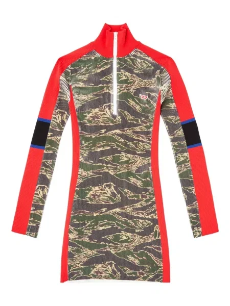 Rochie Diesel cu dungi de costum verde