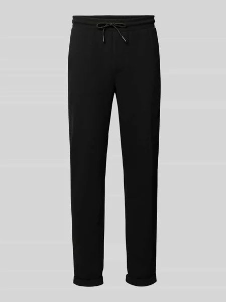 Spodnie sportowe o kroju relaxed fit z trokami ściągającymi model ‘NEWKODYL’ Only & Sons czarne