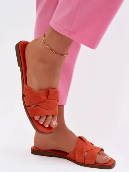 Șlapi Boto din piele portocaliu