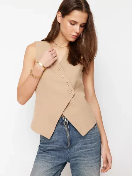 Trendyol Vestă de costum bej
