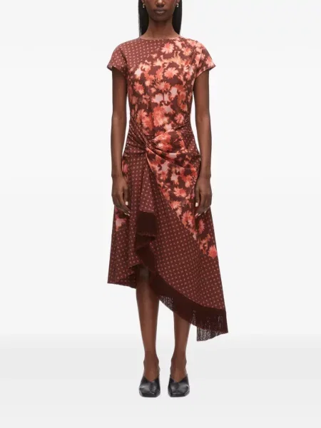 Scurt rochie 3.1 Phillip Lim asimetrică maro
