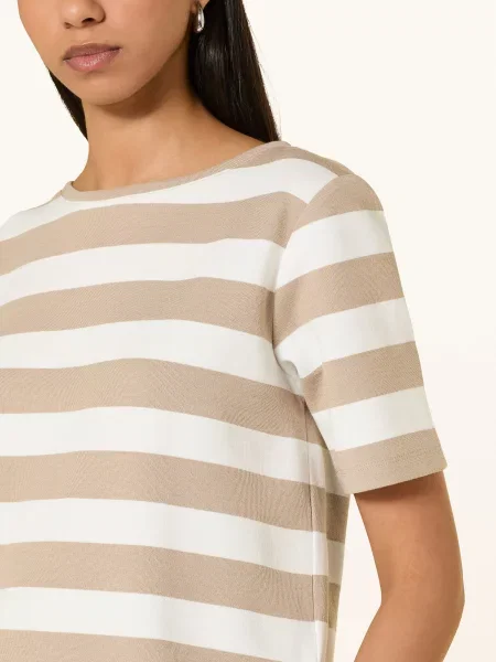 T-shirt z dodatkiem i okrągłym dekoltem More & More beżowa