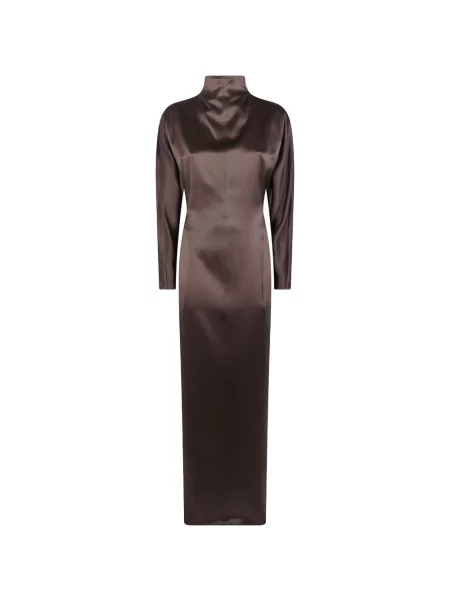 Lung rochie maxi Max Mara din satin maro