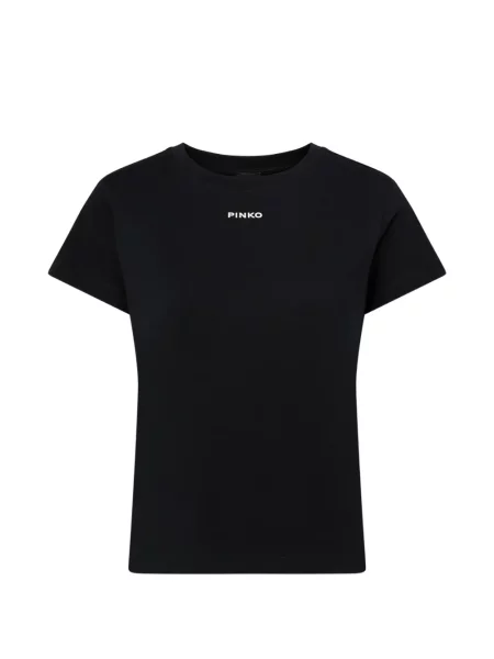 Tricou Pinko cu imagine cu decolteu rotund negru