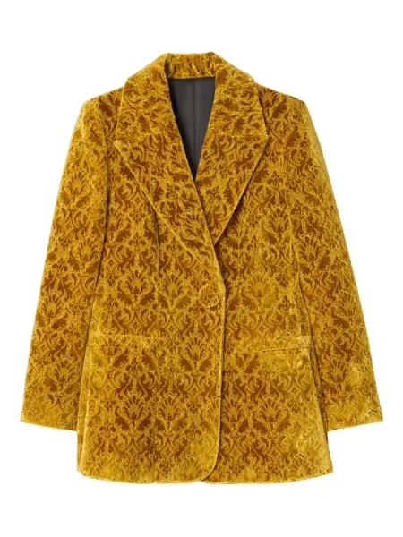 Sacou Burberry de catifea galben